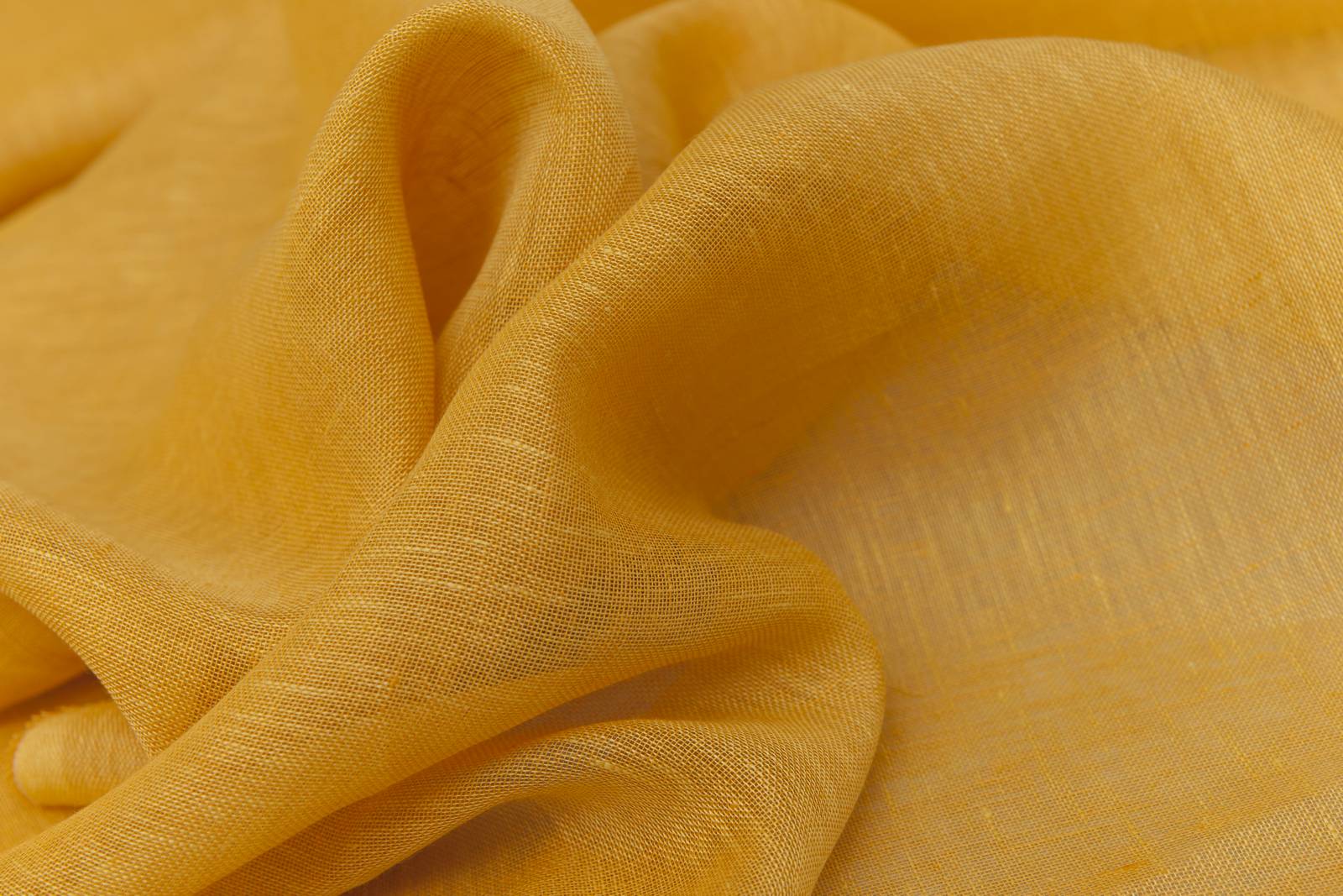 Tendaggio giallo arancio in lino - iTessuti